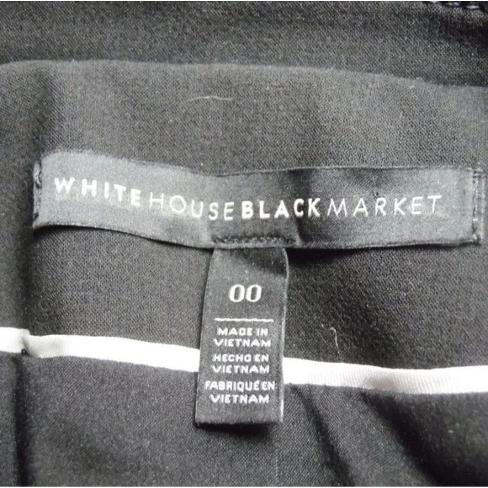 White House Black Market Womens Black Zipper Detail Moto‎ Jacket Size 00
